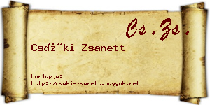 Csáki Zsanett névjegykártya