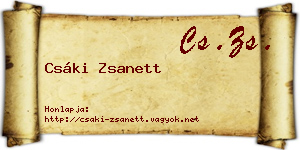 Csáki Zsanett névjegykártya